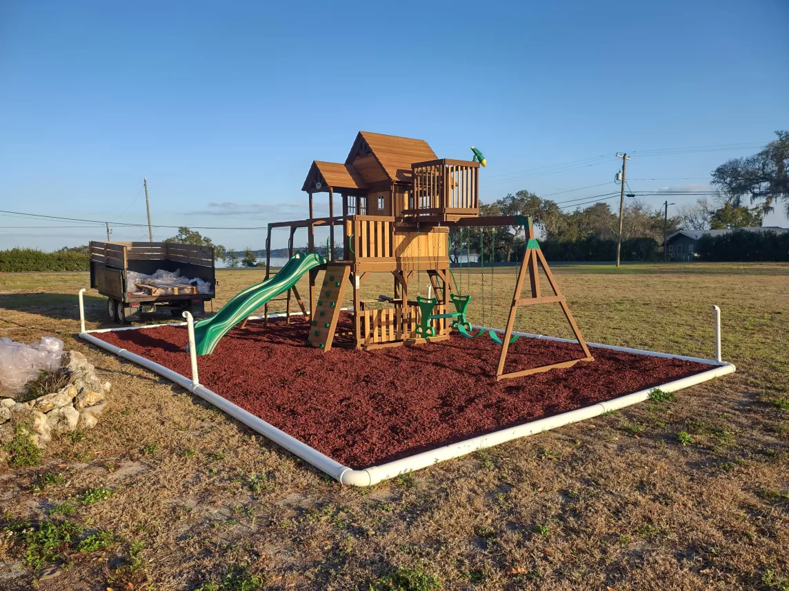 Red Rubber Mulch Playground