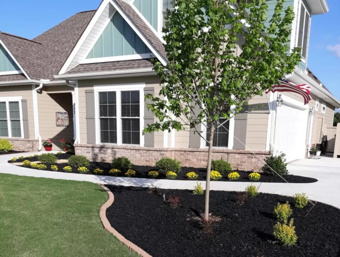 Black Rubber Mulch Front Yard
