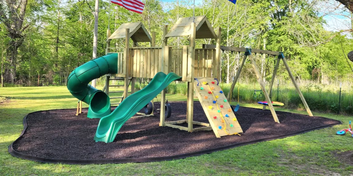 All American Playset with Rubber Mulch