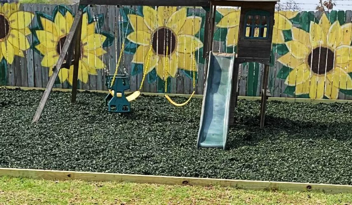 Daycare with rubber mulch playground