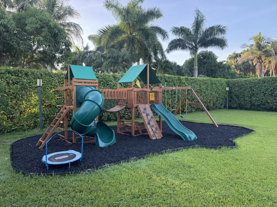 Mega Playground with Black Rubber Mulch