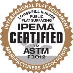 Rubber mulch with IPEMA 3012 certification.