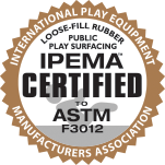 Rubber mulch with IPEMA 3012 certification.