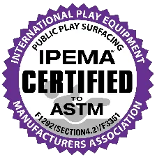 Rubber mulch with IPEMA F1292 under ASTM F3351 certification.