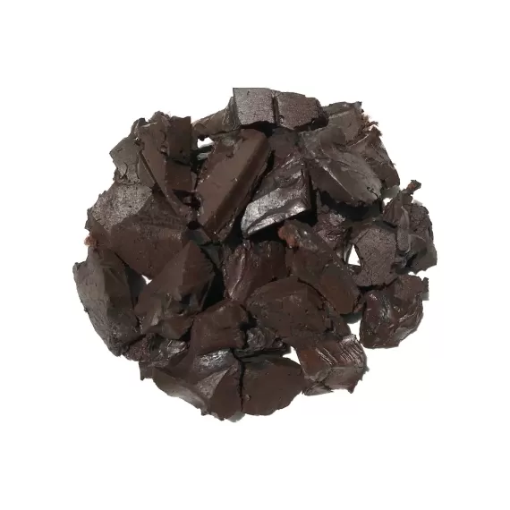 Brown rubber mulch solid in bulk for landscaping, playgrounds, and other applications.