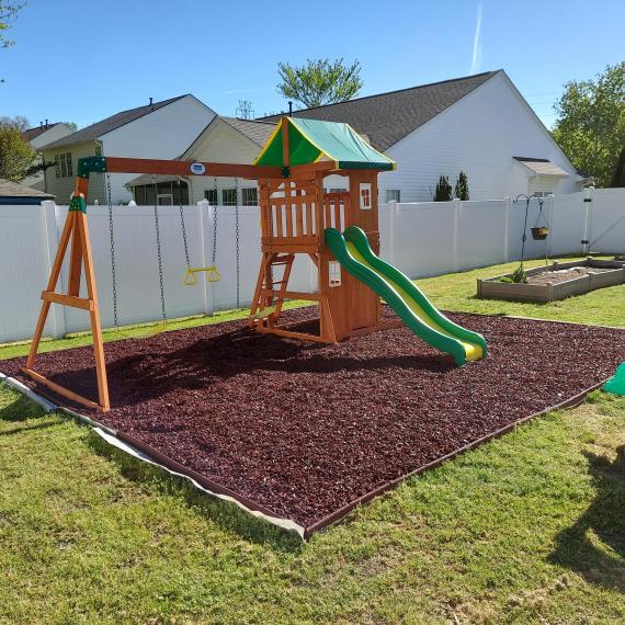 Residential Playground with Rubber Mulch Base